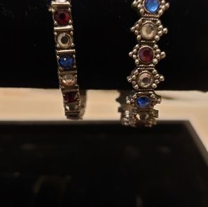 Crystal bracelet. Red white and blue.